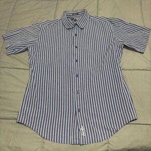 Vintage Anchor Blue men’s stripped sz‎ Large button up Y2K 2000s